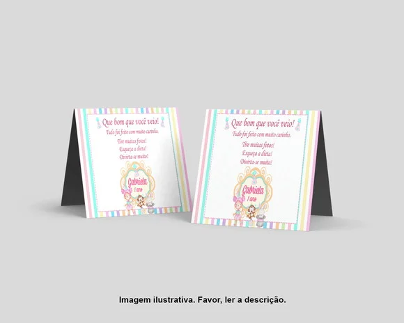 Cartão Agradecimento Mesa Personalizado Circo Rosa