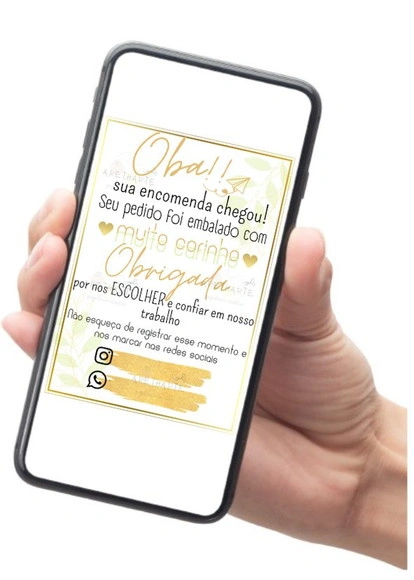 Cartão de Agradecimento Dourado - Arquivo Digital