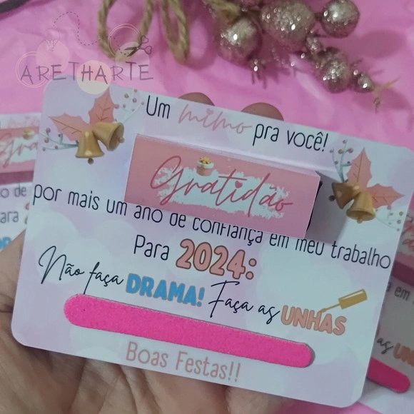 Cartão de Agradecimento Mimo Rosa