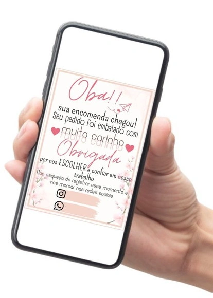 Cartão de Agradecimento Rosa - Arquivo Digital