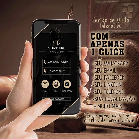 Cartão de Visita Virtual Interativo Empresa Advogado