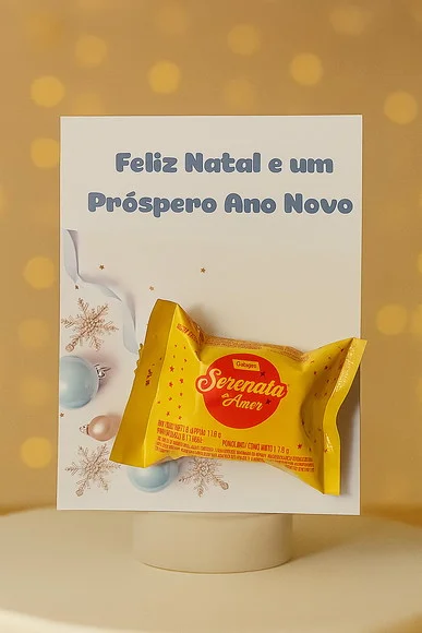 Cartão Personalizado de Natal com Bombom (15 Un)