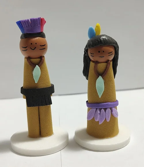 Casal de Índios para Constelação Familiar Mesa Água