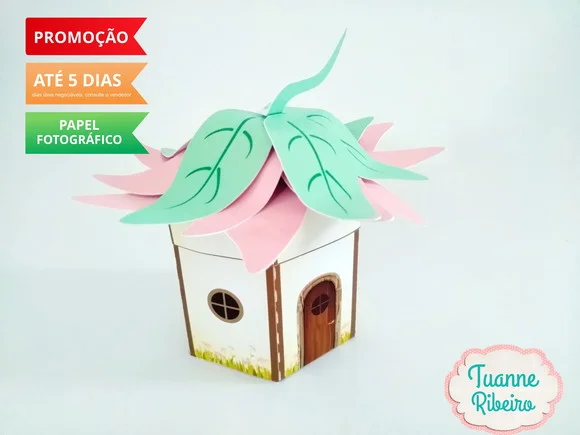 Casinha das Fadas c/ Flor no Telhado