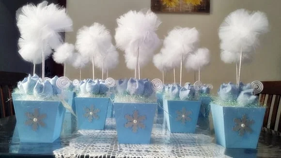 Centro de Mesa Frozen Pompom 1