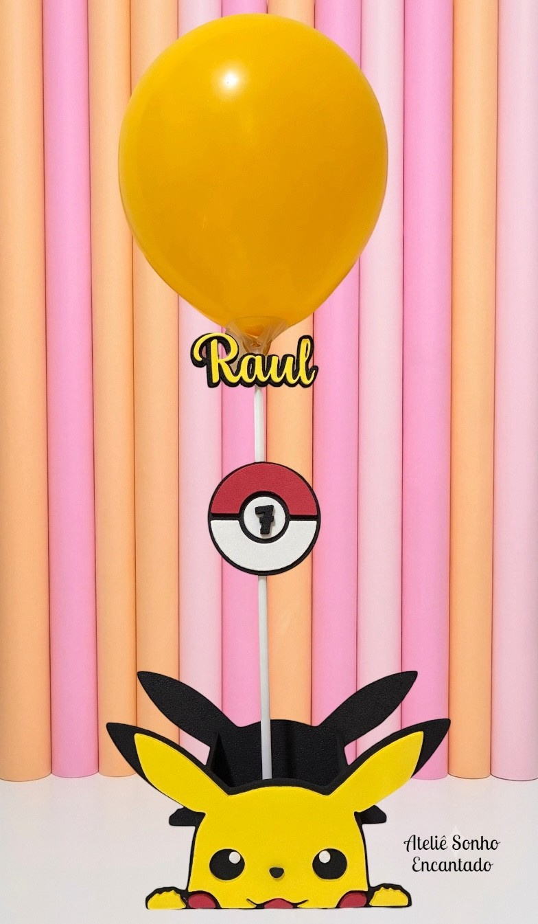 Centro de mesa Pokemon com cachepo