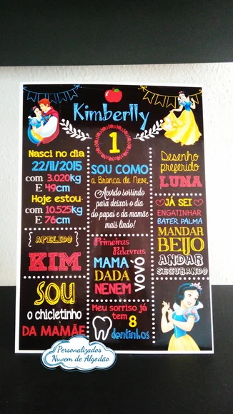 Chalkboard Branca de Neve - Arte Digital