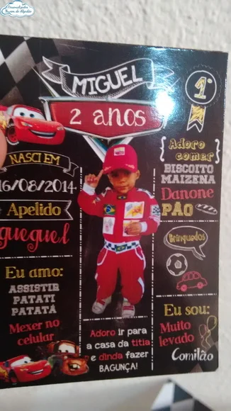 Chalkboard Carros c/ foto - Arte Digital