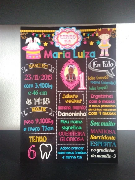 Chalkboard Circo Rosa - Arte Digital