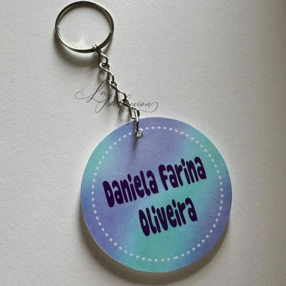Chaveiro Acrílico Lilás e Verde