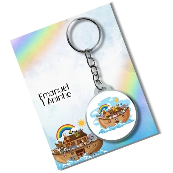 Chaveiro Adesivado Arca de Nóe + Card e Embalagem