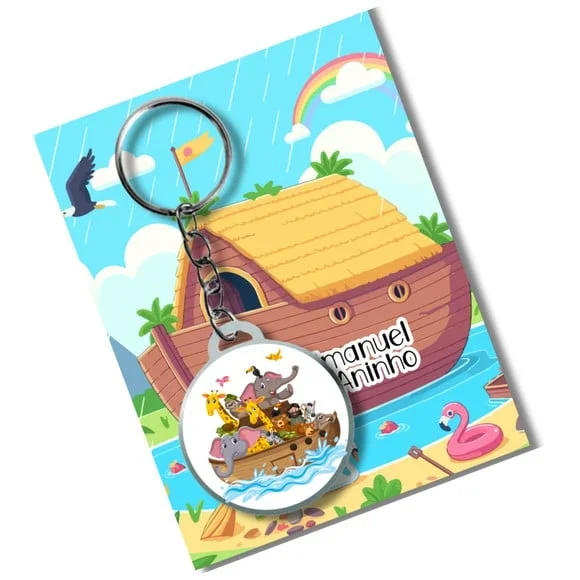 Chaveiro Adesivado Arca de Nóe + Card e Embalagem