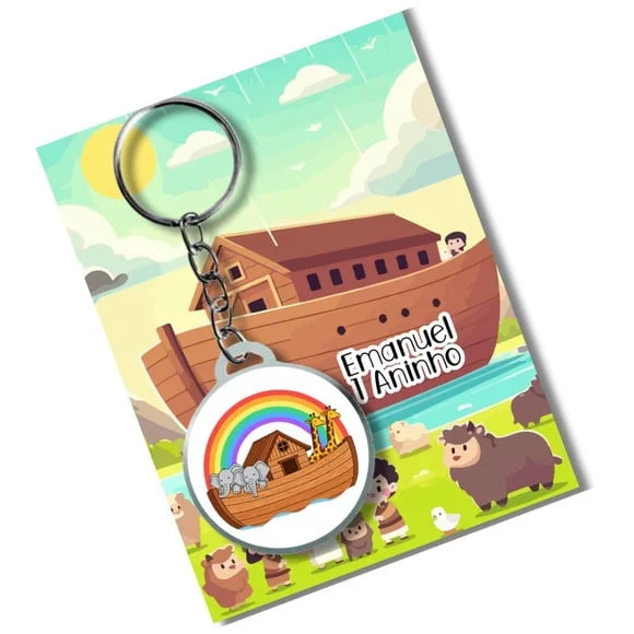 Chaveiro Adesivado Arca de Nóe + Card e Embalagem