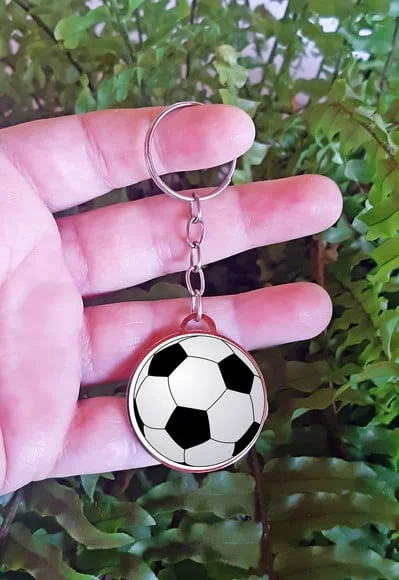 Chaveiro Adesivado Bola de Futebol +embalagem