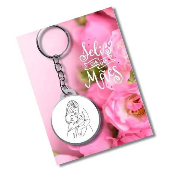 Chaveiro Adesivado Dia das Mães + Card e Embalagem **