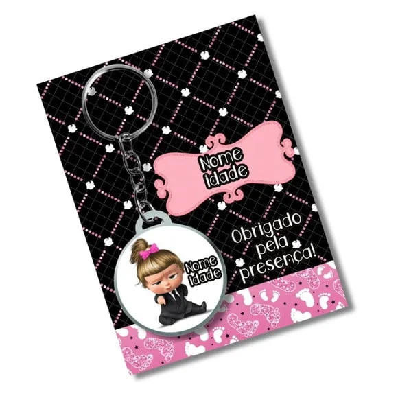 Chaveiro Adesivado Poderosa Chefinha + Card e Embalagem