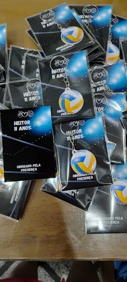 Chaveiro Bola de Vôlei * + Card e Embalagem - resinado 1 face