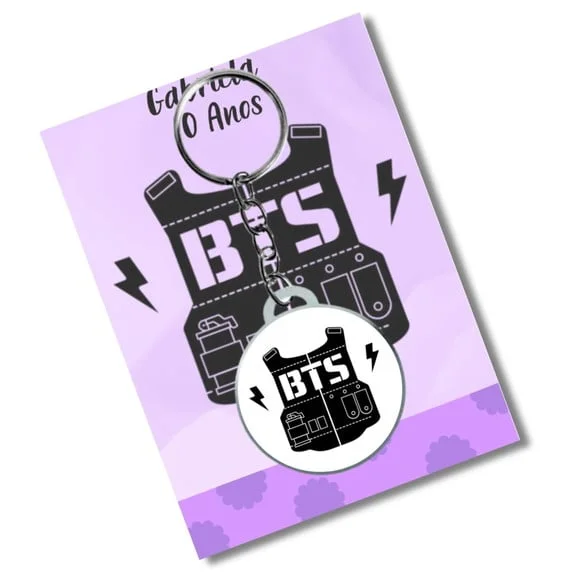 Chaveiro Bts Kpop + Card e Embalagem *adesivado