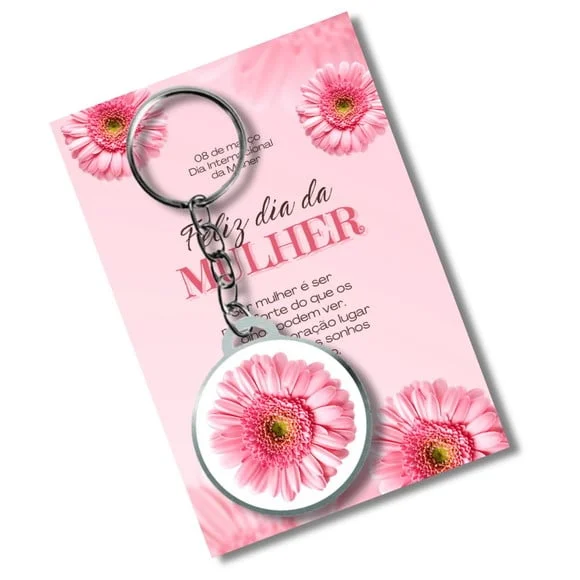 Chaveiro Dia das Mulheres + Card e Embalagem **