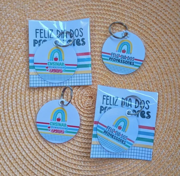 Chaveiro Dia do Professor Brinde Personalizado com Tag