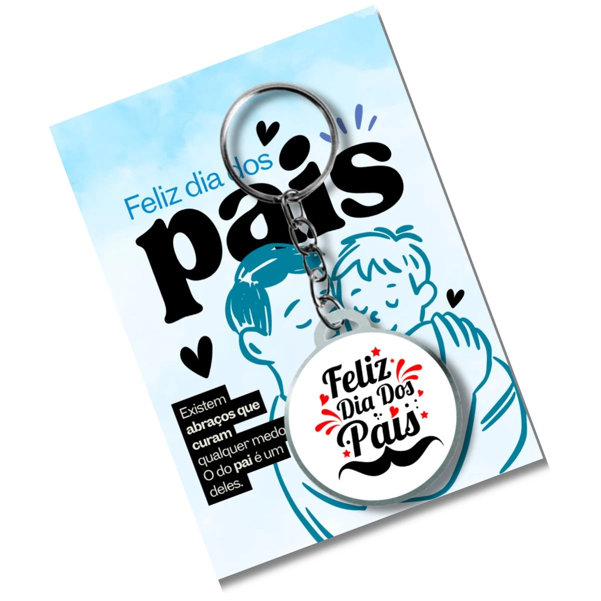 Chaveiro Dia dos pais mod11 +card e embalagem * adesivado