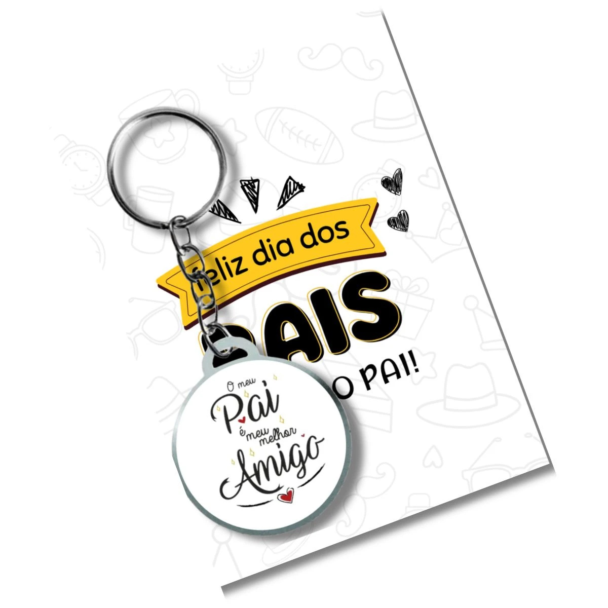 Chaveiro Dia dos pais mod9 +card e embalagem * adesivado