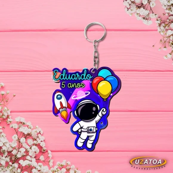 Lembrancinha Chaveiro Astronauta mdf Personalizado