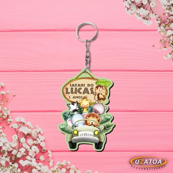 Lembrancinha Chaveiro Safari mdf Personalizado