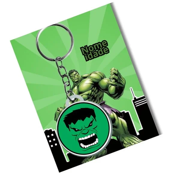 Chaveiro Hulk + Card e Embalagem * Adesivado