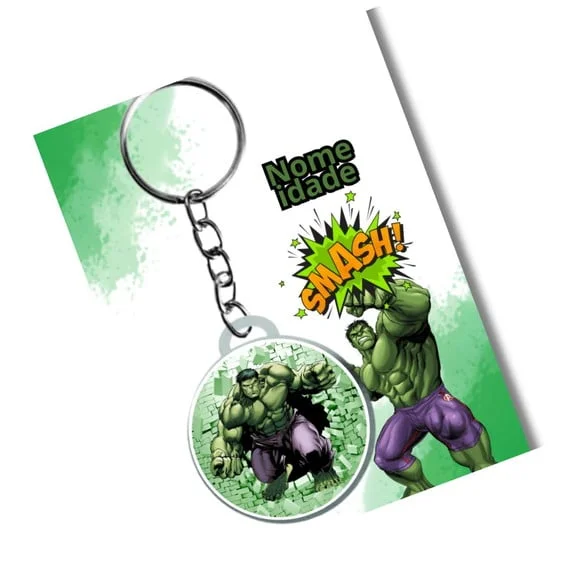 Chaveiro Hulk + Card e Embalagem * Adesivado