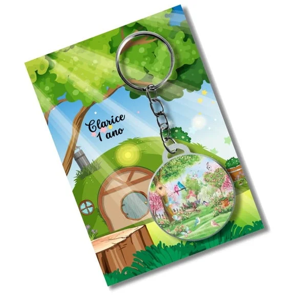 Chaveiro Jardim Encantado + Card e Embalagem * Adesivado