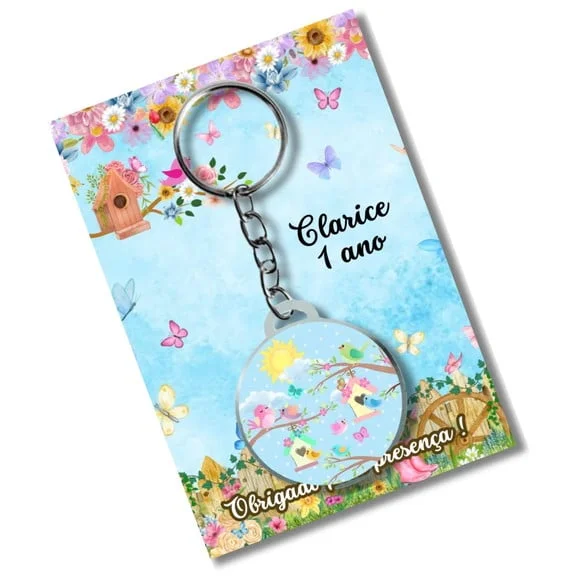 Chaveiro Jardim Encantado + Card e Embalagem * Adesivado