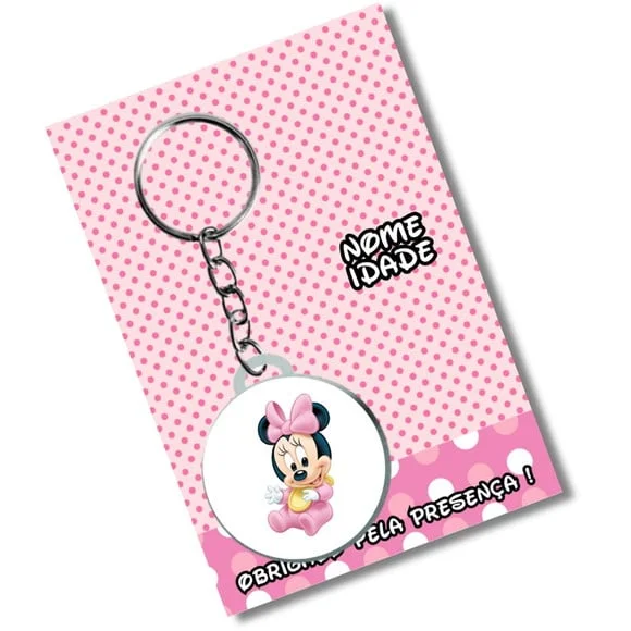 Chaveiro Minnie Baby + Card e Embalagem * Adesivado