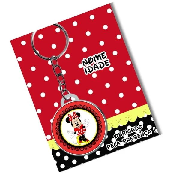 Chaveiro Minnie + Card e Embalagem * Adesivado
