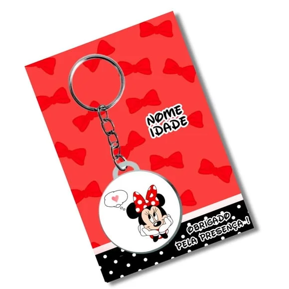 Chaveiro Minnie + Card e Embalagem * Adesivado