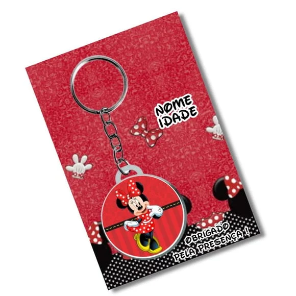 Chaveiro Minnie + Card e Embalagem * Adesivado