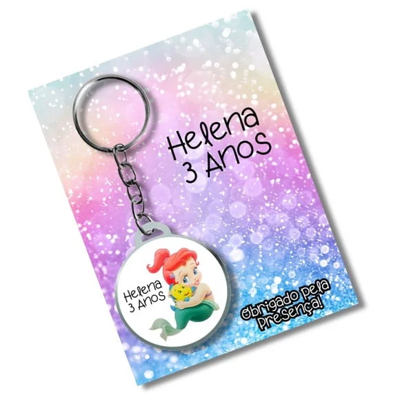Chaveiro Pequena Sereia Baby + Card e Embalagem