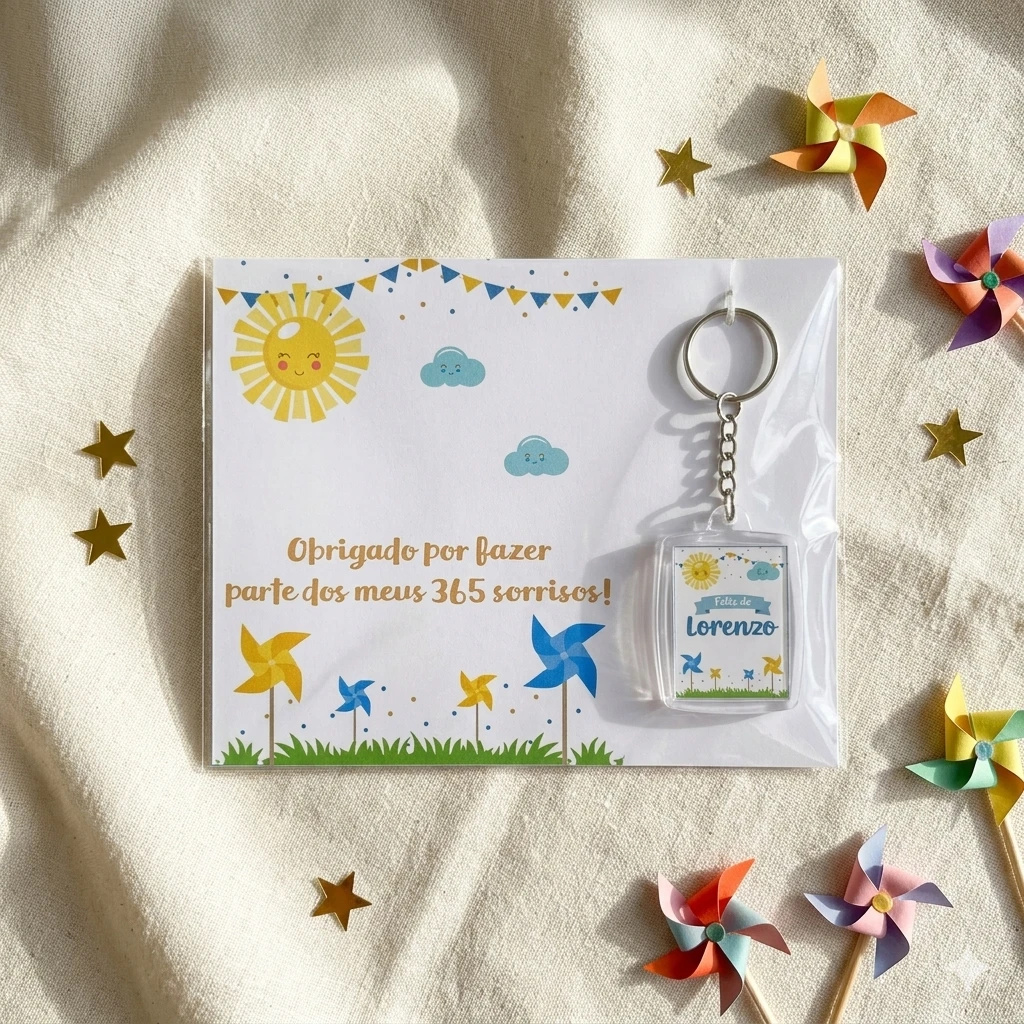 Chaveiro Personalizado 365 Sorrisos Lembrancinha Aniversário Infantil