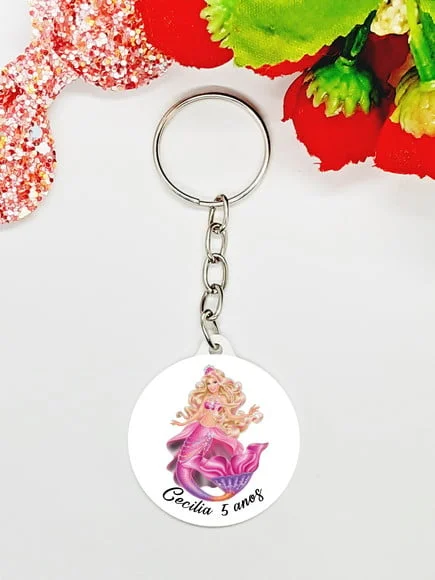 Chaveiro Personalizado Barbie Sereia *