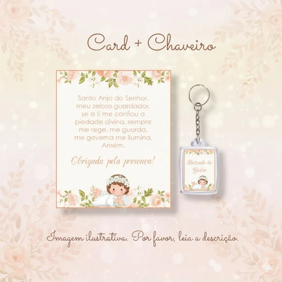 Chaveiro Personalizado Batizado Anjinha Lembrancinha