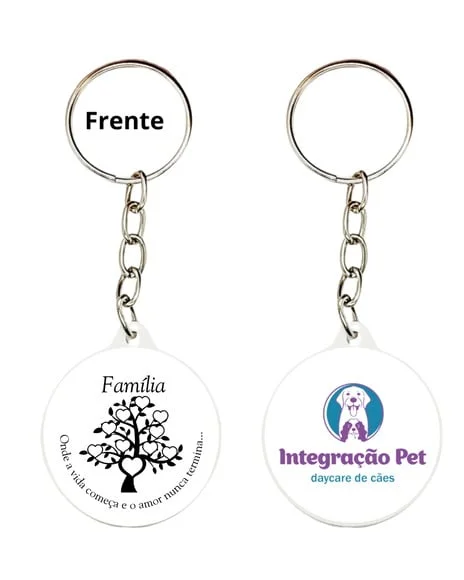 Chaveiro Personalizado Frente e Verso *com Logo +card e Emb.