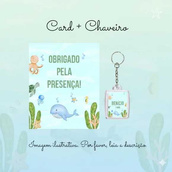 Chaveiro Personalizado Fundo do Mar Aquarela Lembrancinha