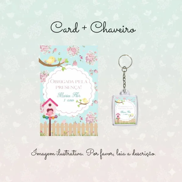 Chaveiro Personalizado Jardim Encantado Lembrancinha