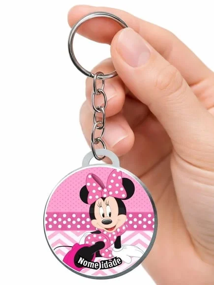 Chaveiro Personalizado Minnie Rosa