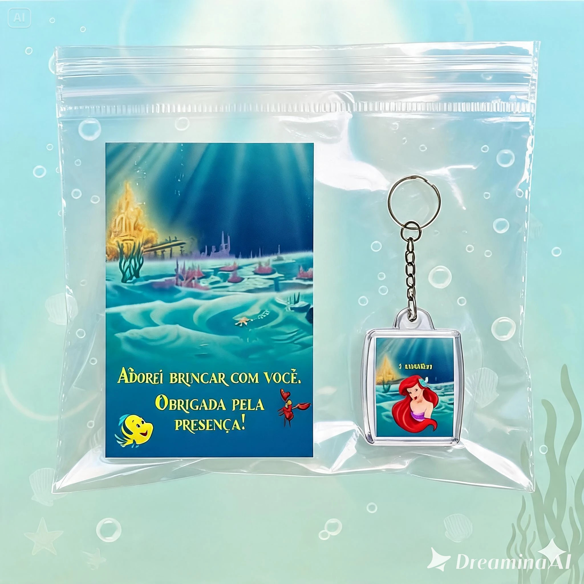 Chaveiro Personalizado Pequena Sereia Lembrancinha Infantil
