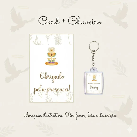 Chaveiro Personalizado Primeira Eucaristia Lembrancinha