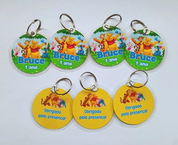 Chaveiro Personalizado Ursinho Pooh - Brinde Personalizado
