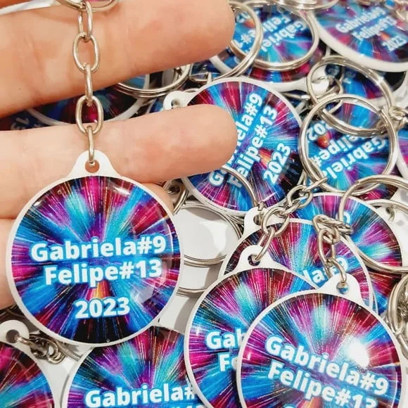 Chaveiro Resinado Néon Personalizado