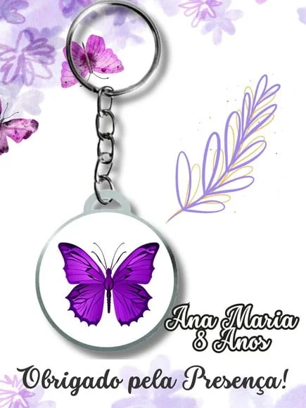 Chaveiroadesivado Borboleta+ Card e Embalagem