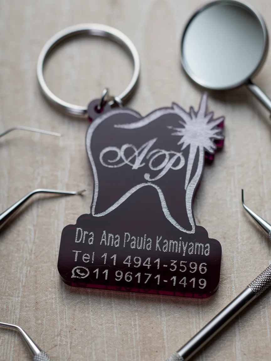 Chaveiros Dente Personalizado Em Acrílico